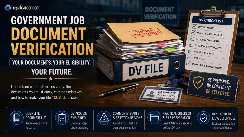 Government Job Document Verification: Required Documents, DV Checklist, Certificate Rules & Rejection Reasons