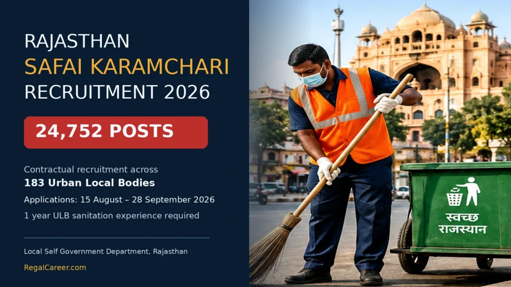 Rajasthan Safai Karamchari Recruitment 2026 for 24,752 contractual posts across 183 Urban Local Bodies