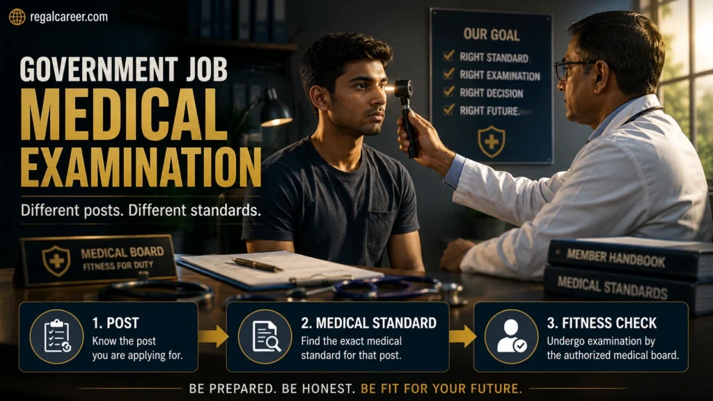 Government job post specific medical standard from post selection to authorized fitness check