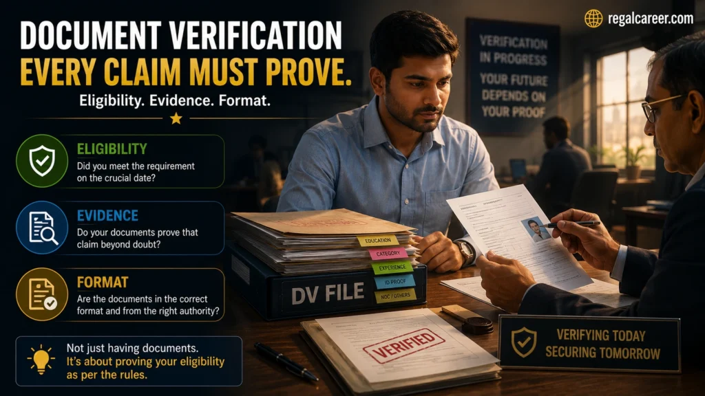 Qualification and equivalence documents checked during government job document verification