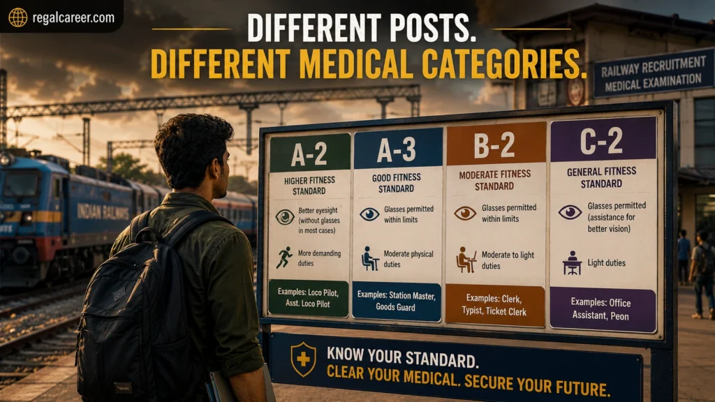 Railway medical categories A2 A3 B2 and C2 explained for government recruitment candidates