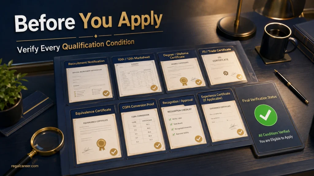 Government job qualification verification checklist and document workflow
