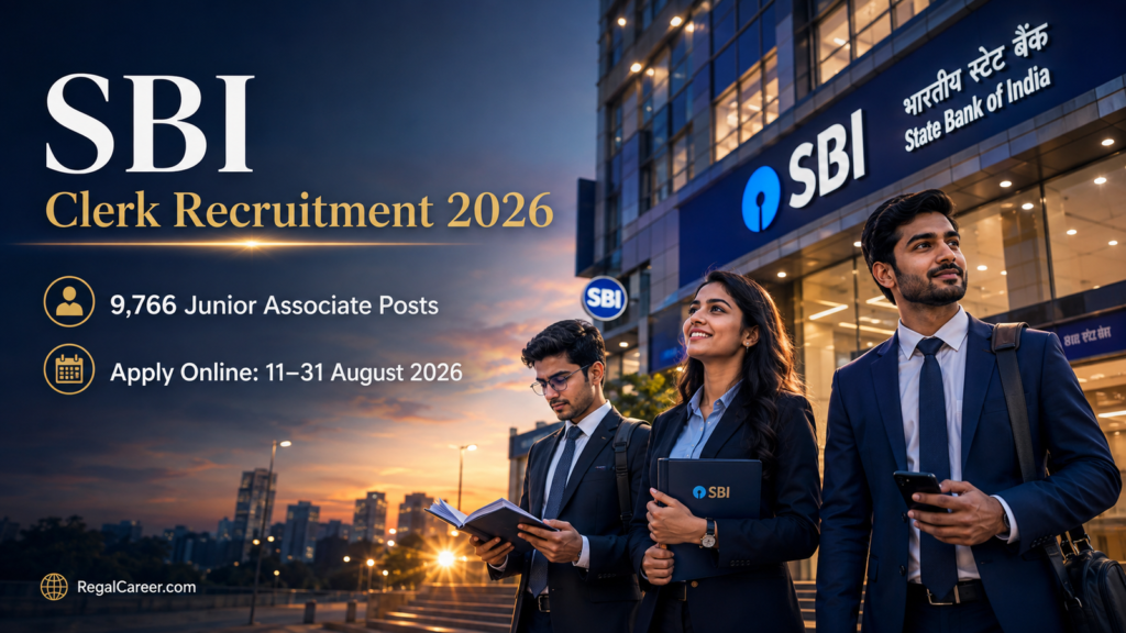 SBI Clerk Recruitment 2026 for 9,766 Junior Associate Customer Support and Sales vacancies