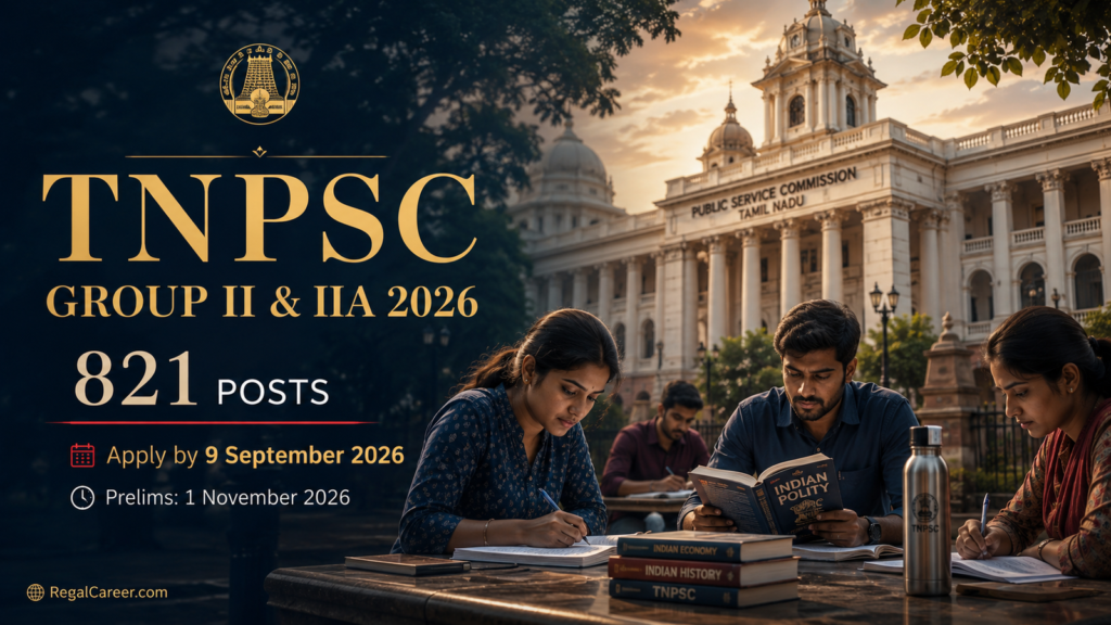 TNPSC Group 2 Recruitment 2026 for 821 Group II and Group IIA vacancies in Tamil Nadu
