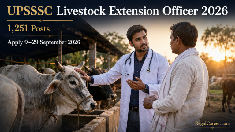 UPSSSC Livestock Extension Officer Recruitment 2026 for 1,251 Pashudhan Prasar Adhikari posts in Uttar Pradesh