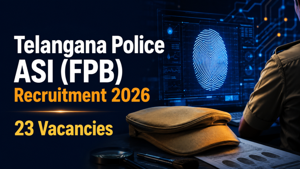 Telangana Police ASI Recruitment 2026 notification for 23 Finger Print Bureau vacancies