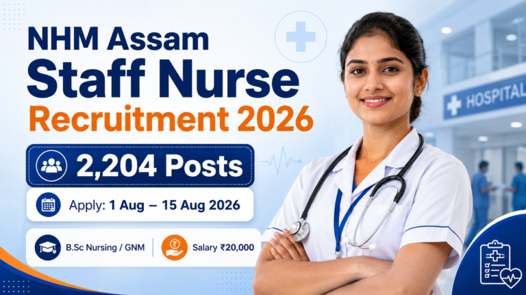 NHM Assam Staff Nurse Recruitment 2026 for 2,204 posts